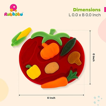 Rubbabu 3D Vegetable Shape Sorter | Educational Tomato Shaped Puzzle with 7 Bright Vegetables